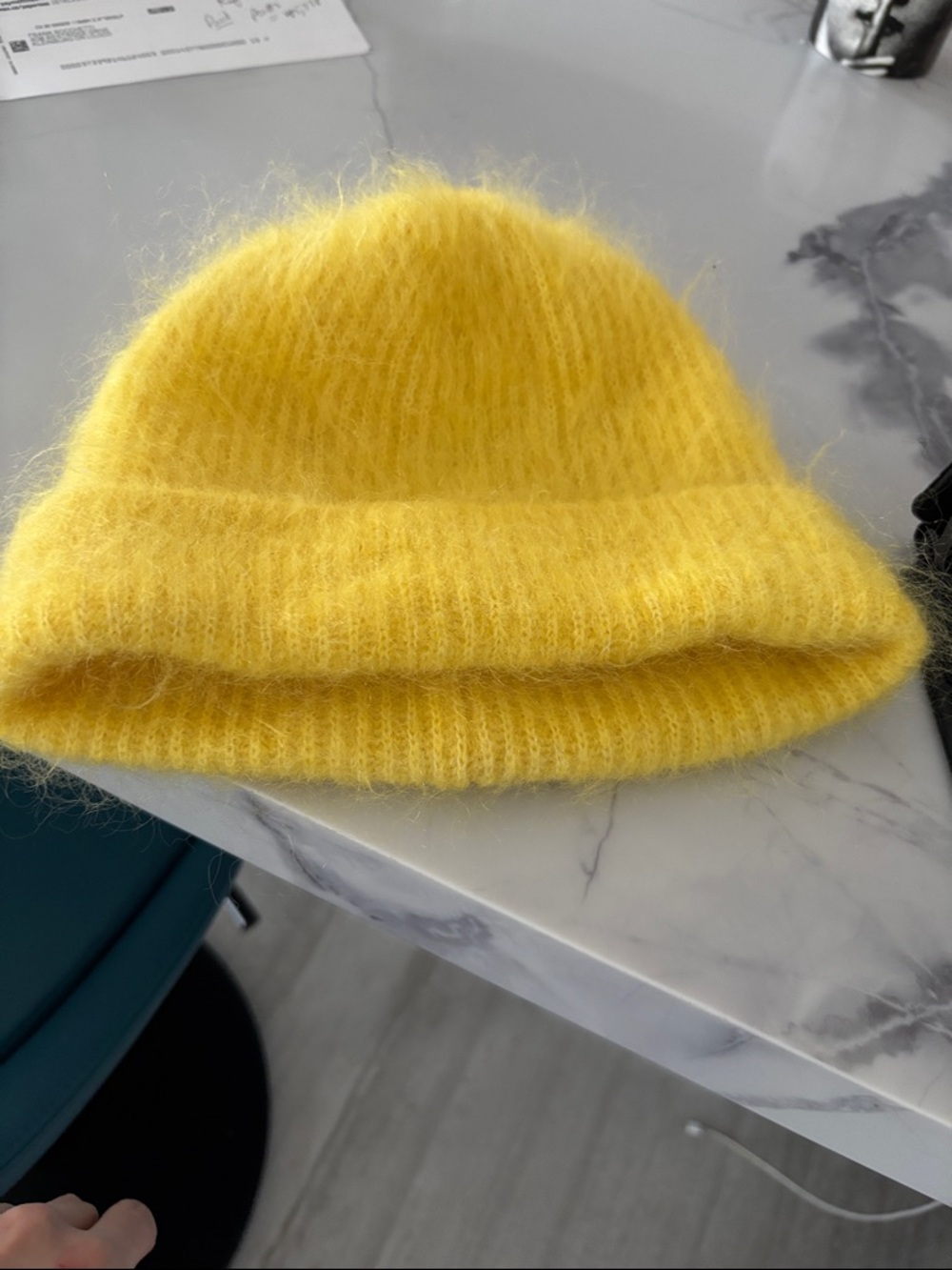 COS Sunny Yellow Ribbed Crew hat - Picture 2 of 2